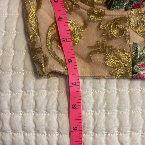 Blithe Los Angeles Floral Embroidered Bustier Top, Size Medium - Picture 9 of 9